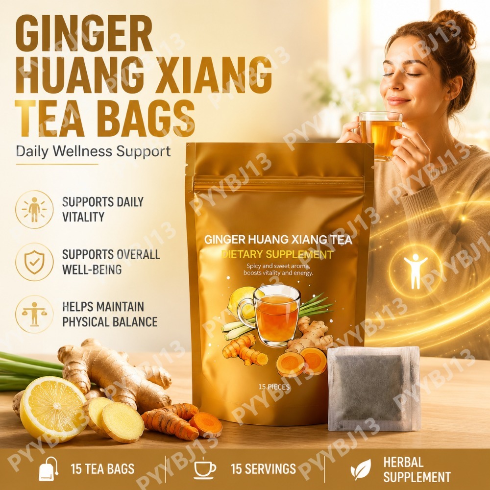 Wellness Herbal Tea Blends - Zencefil Zerdeçal Bitki Çayı Poşetleri, Limon