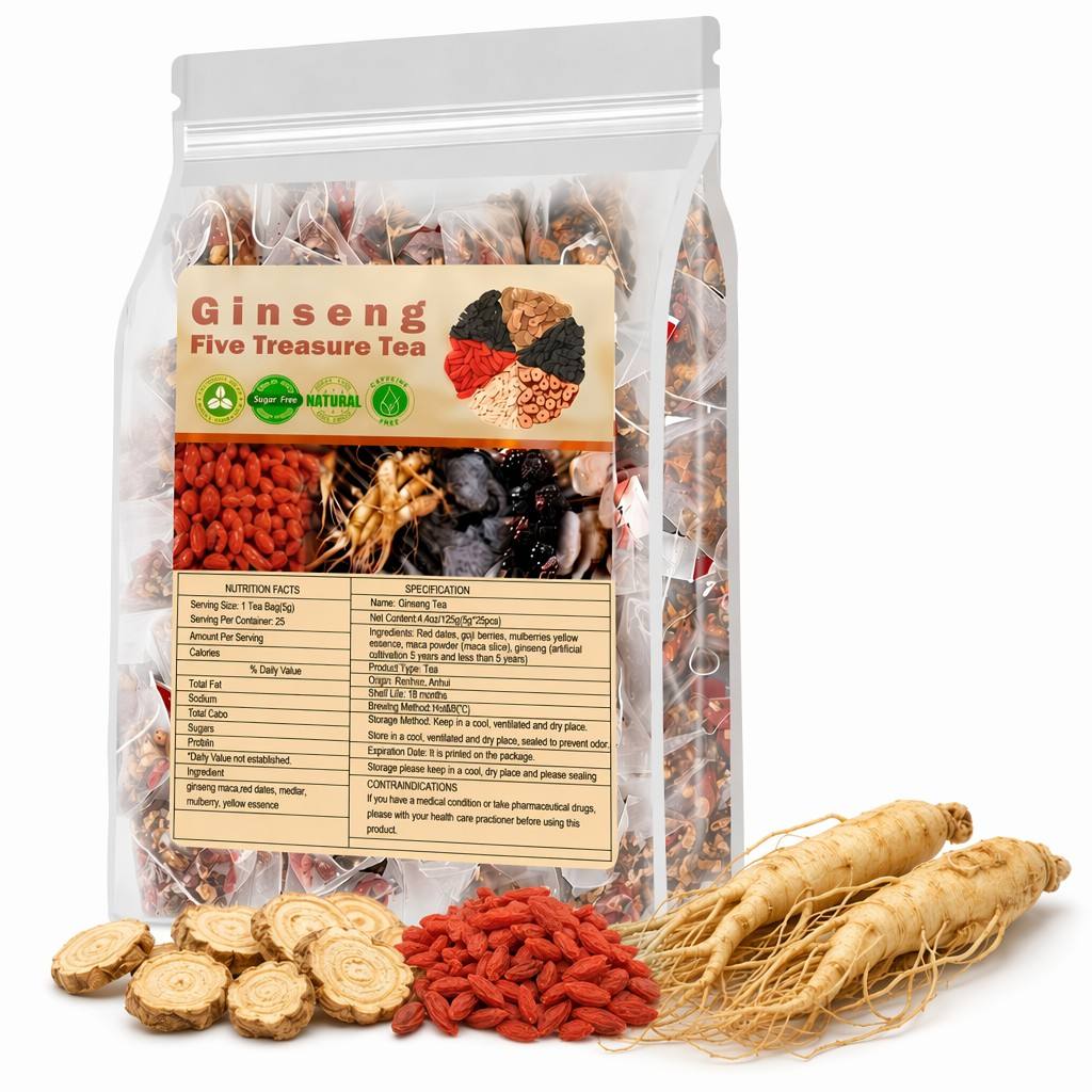 Wellness Herbal Tea Blends - Premium Ginseng Beş Hazine Çay Poşetleri